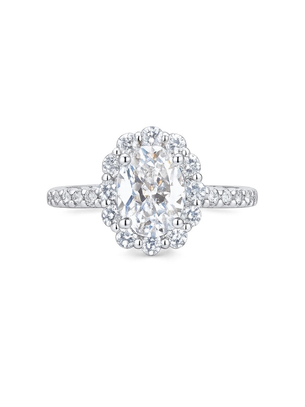 Elegant Silver Lab Diamond Engagement Ring
